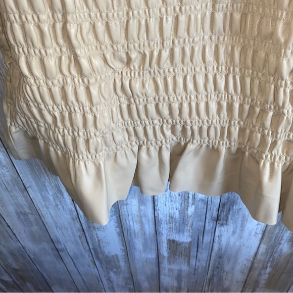 NWT Saylor Justina Smocked Vegan Leather Dress - Picture 8 of 10